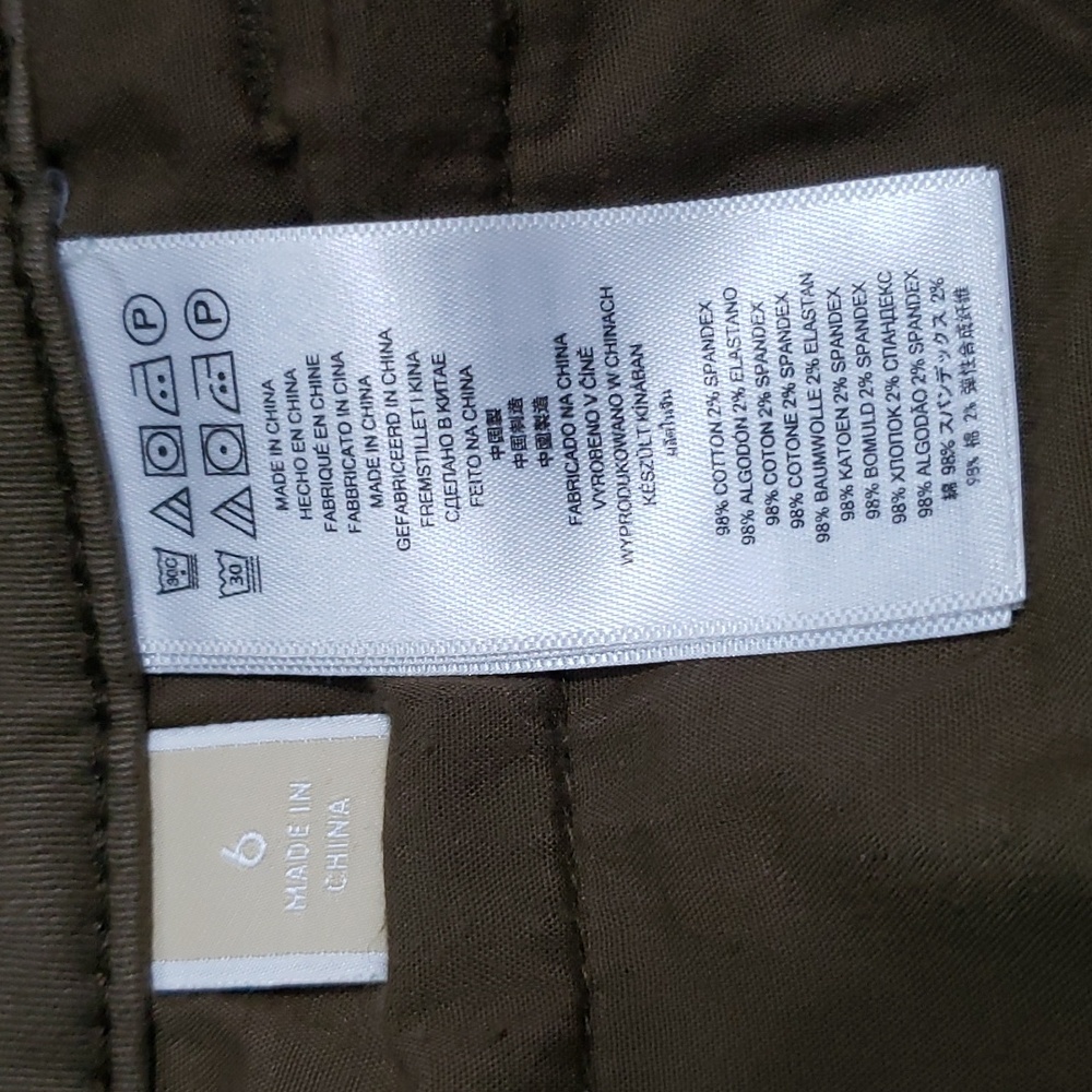 Michael Kors Olive Green Gold Zipper Cuff Pants Size 6 - Picture 4 of 16